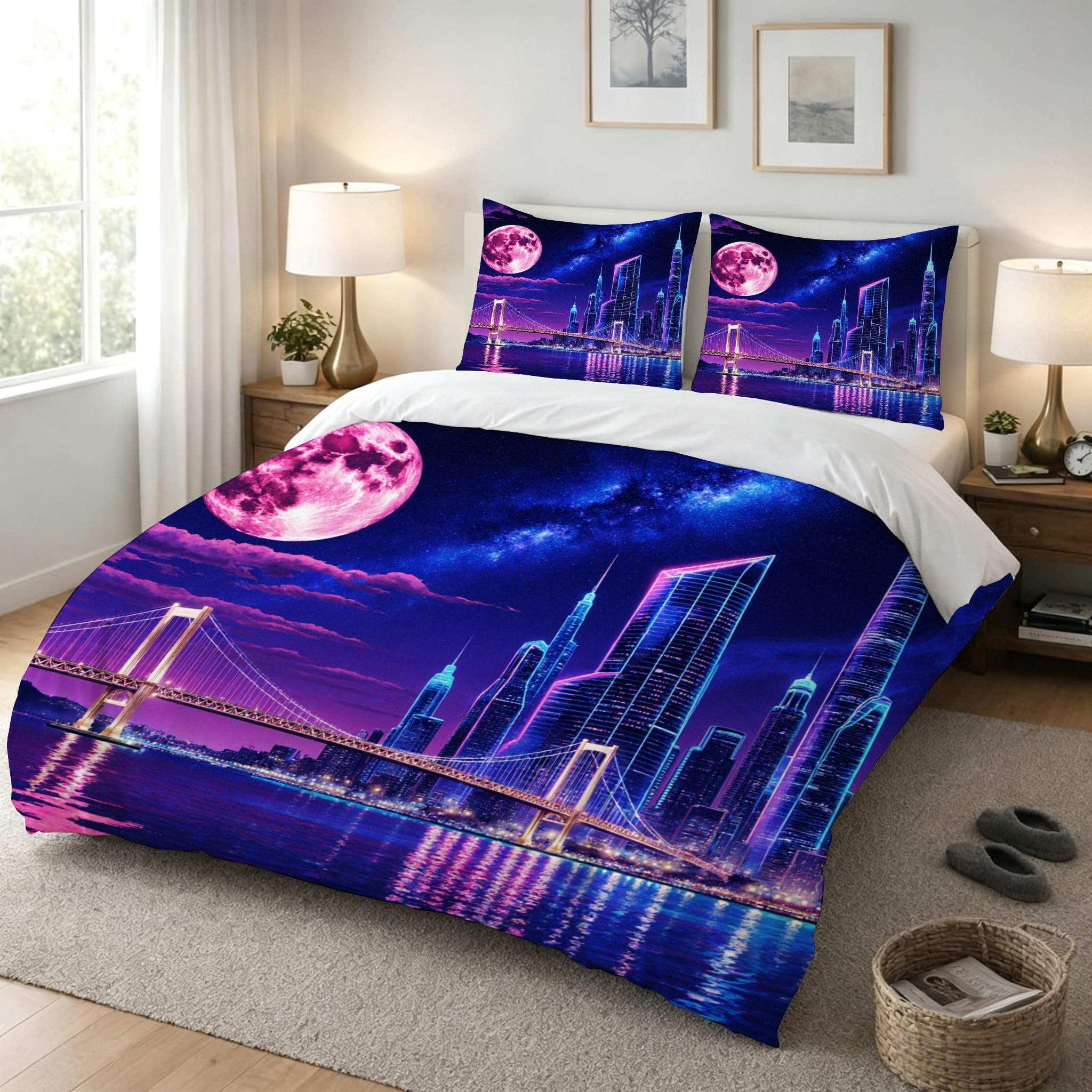 Funda Nórdica Cama 180, 240x260 cm Luna Azul, AQ2226
