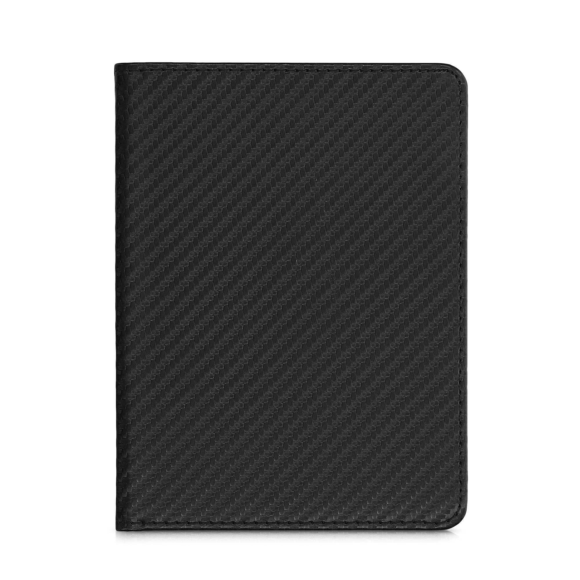 kwmobile Funda para permiso de circulación coche de cuero sintético - 10.5 x 14.8 CM - de carbono negro