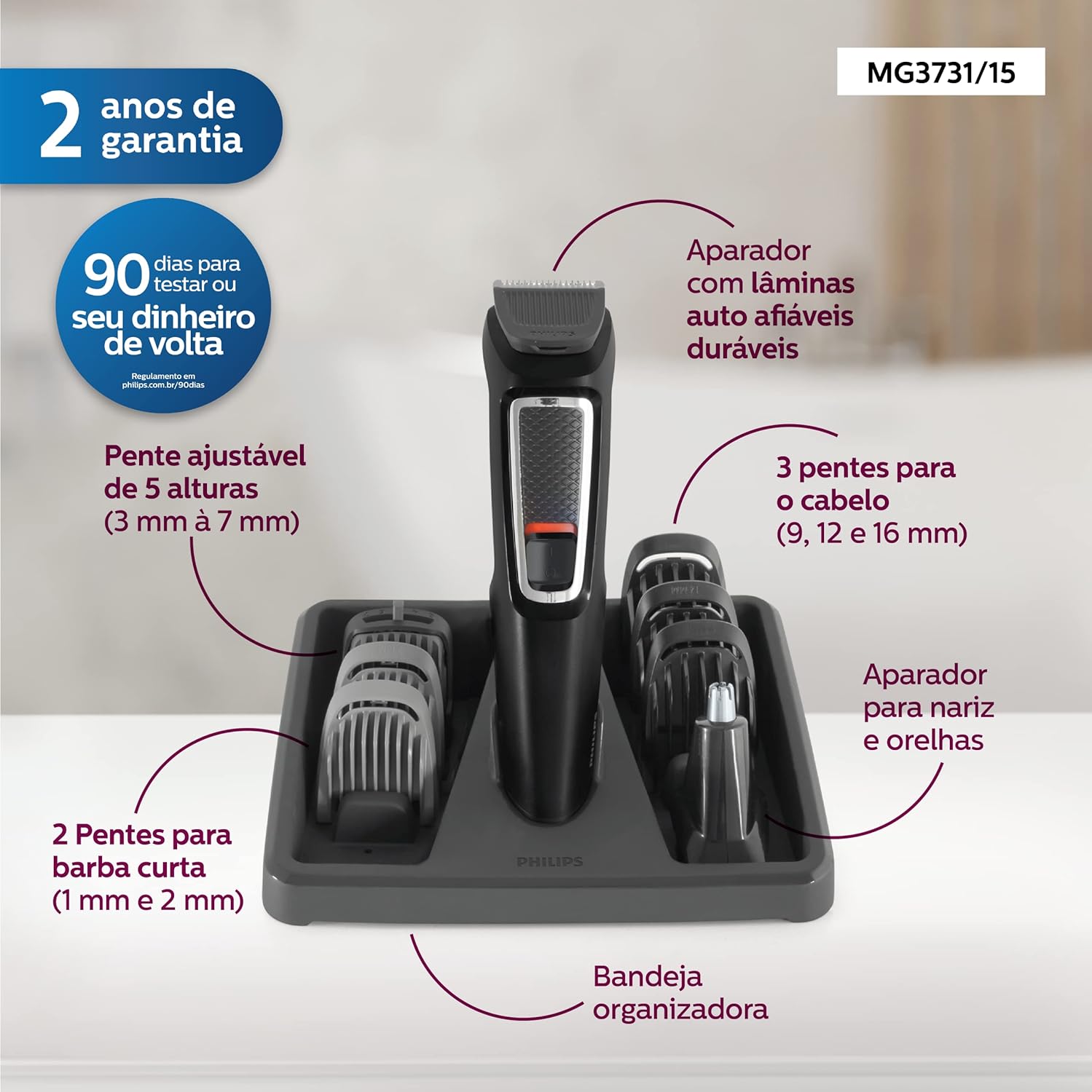 Aparador de Pelos Philips 8 em 1 series 3000, Bivolt – Aparador, Barbeador e Máquina de Cortar Cabelos MG3731/15 em promoção! Veja a oferta e mais achadinhos de Aparelhos 7 Hoje é o melhor dia para comprar Aparador de Pelos Philips 8 em 1 series 3000, Bivolt – Aparador, Barbeador e Máquina de Cortar Cabelos MG3731/15 com aquele preço maroto! Promoção! Aproveite a oferta! 7