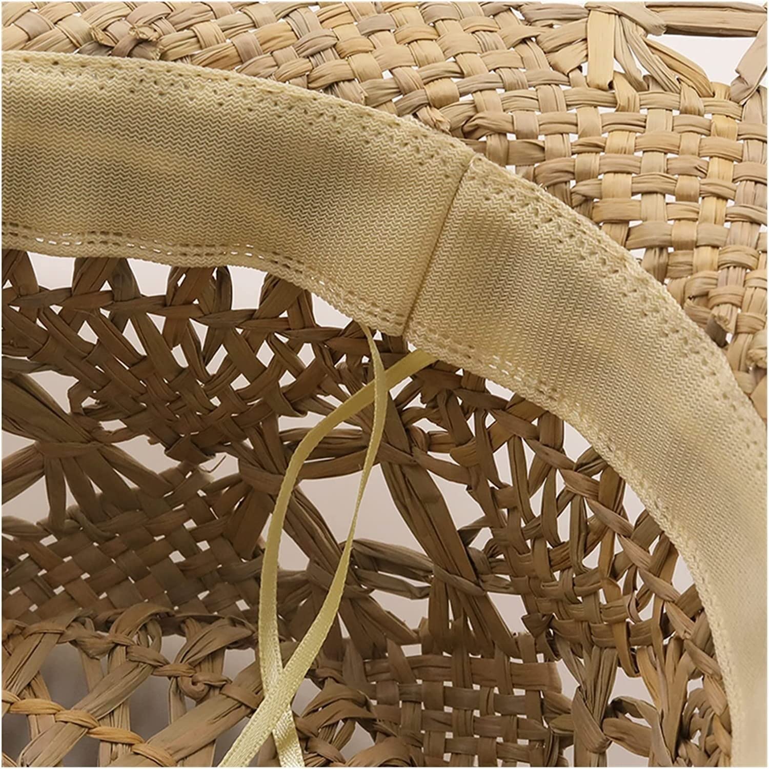 Sombrero de Playa Plegable, Sombrero De Paja Verano Sol Hecho A Mano Playa Informal Decorativo Vaquera para Hombre Sombrero Playa Verano
