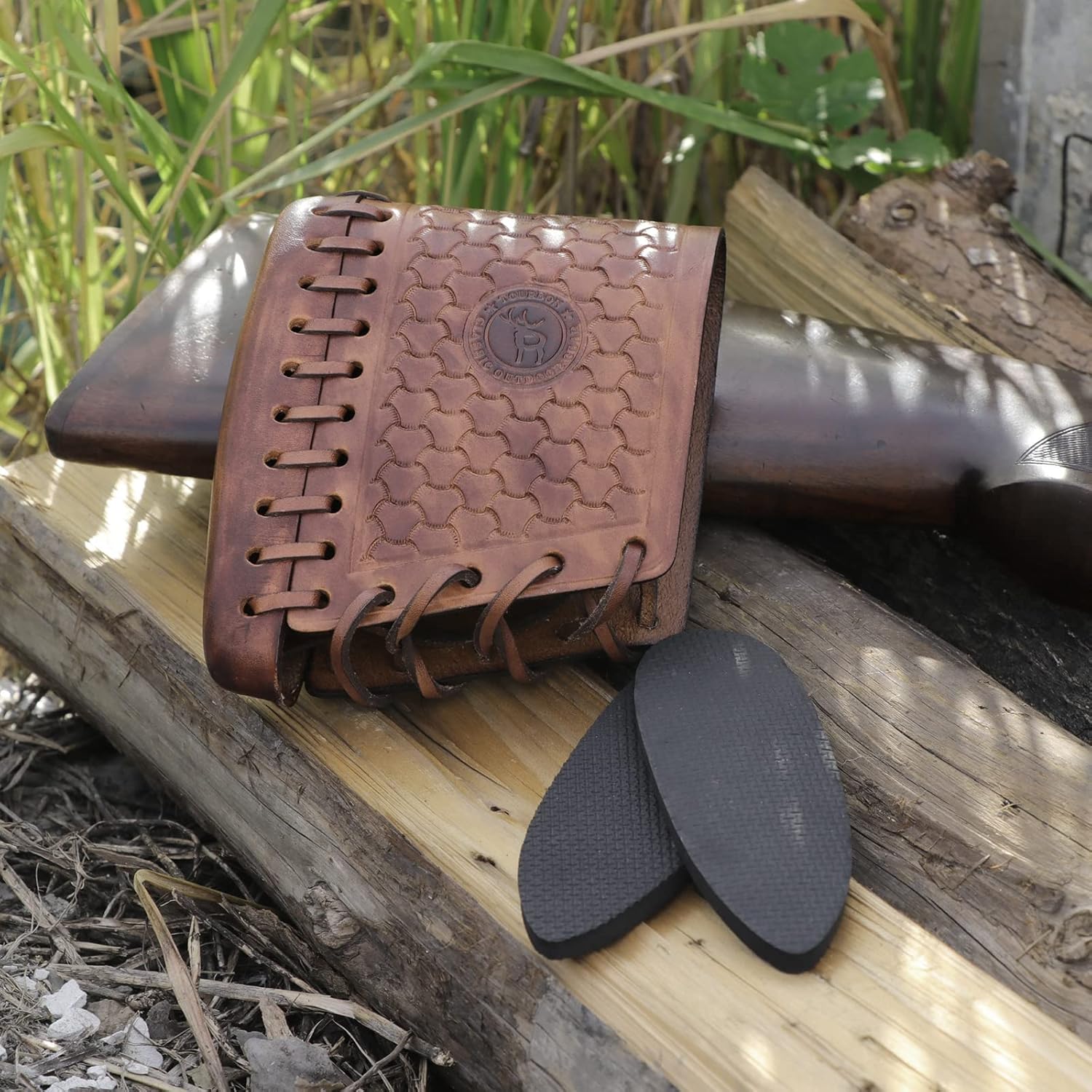 TOURBON Hunting Shooting Gun Sling with Shell Holder, Buttstock Recoil Pad Adjustable Cover