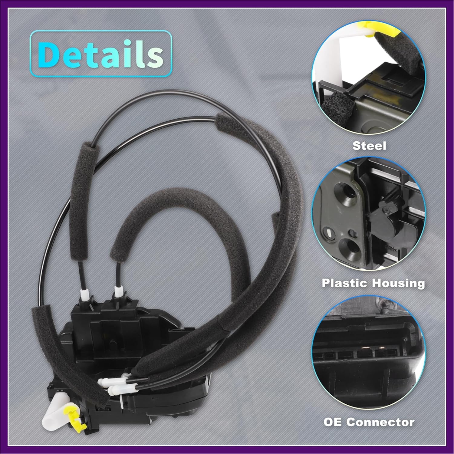 Replacement Front Right Passenger Side Power Door Lock Actuator Motor with Cable for Nissan Titan 04-14 Door Latch Actuator Assembly Replace No.80500ZH100 Black Premium Fit Design