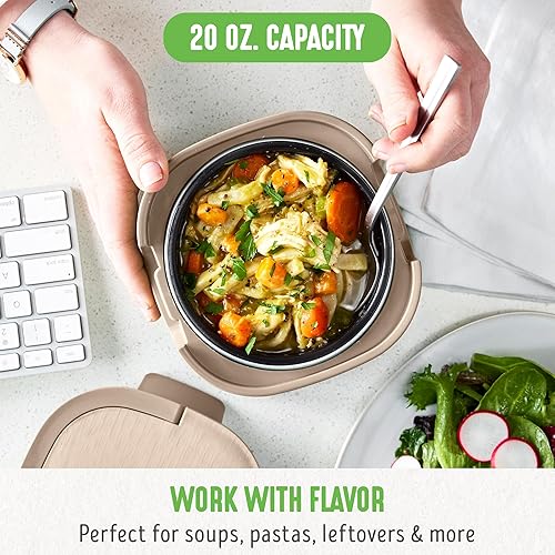 Miniatura 6 de GreenLife Lonchera eléctrica de 20 onzas, calentador de alimentos y sopa, interior antiadherente de cerámica sin PFAS ni PFOA, portátil para viajes