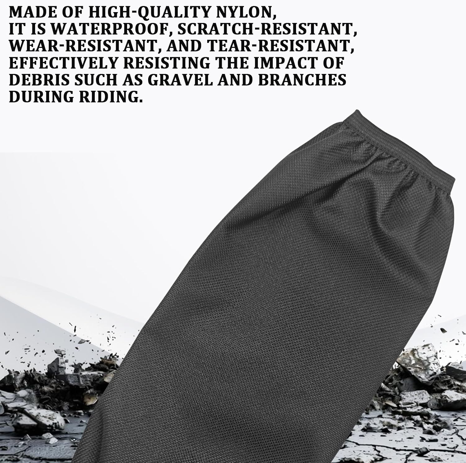 Motorcycle Shock Covers, Waterproof Scratch-Resistant Elastic Nylon Rear Shock Cover, 270mm Absorber Suspension Protector, Universal for Most Motorcycles, E-Bikes, Scooters, ATVs (Black)