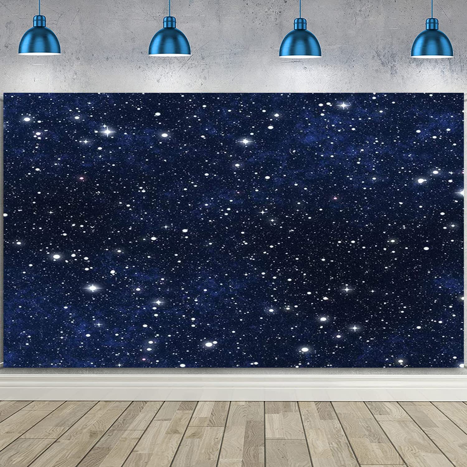 Shiny Galaxy Starry Theme Night Sky Star Universe Space Photo Background Children Girl or Boy Birthday Party Photography Backdrops Decor Banner