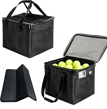 Tennis Ball Bag with Sturdy Bottom, tennis ball,Pickleball, Baseball, Lacrosse & Table Tennis, Teaching, Ball Picking & Organizing Holds 150 Tennis Balls or 100 Pickleballs