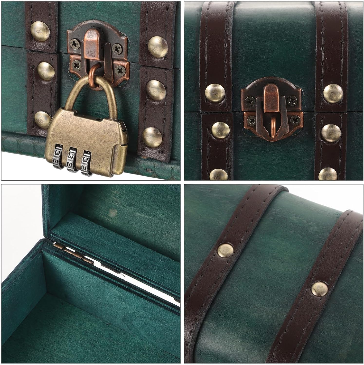 Wood Jewelry Box with Lock for Safe Storage and Comfortable Touch, Simple and Elegant Design Wooden Treasure Chest for Personal Home Use and Dressing Table