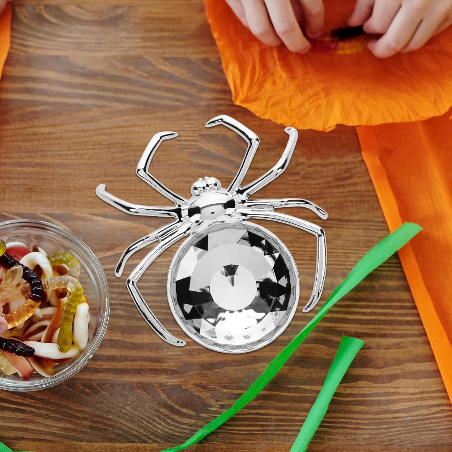 ABOOFAN Halloween Spider Snack Plate Creative Fruit Serving Dish for Candy and Treats for Spooky Parties and Festive Gatherings