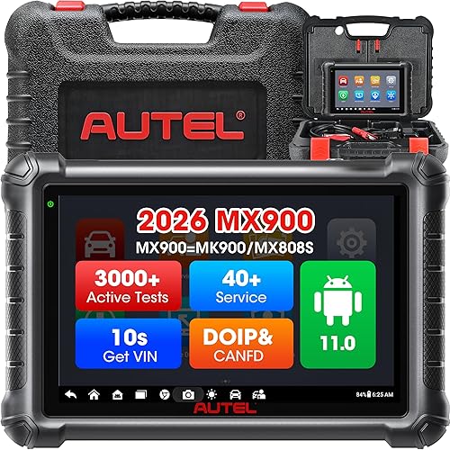 Autel MaxiCheck MX900 Bidirectional Scanner: 2026 OBDII Scan Tool as MK900 MK900BT MK900-BT, 8in Up of MaxiCOM MK808S MX808S MK808BT PRO, CAN FD DoIP, 3K+ Active Tests, 40+ Services, All Systems, FCA