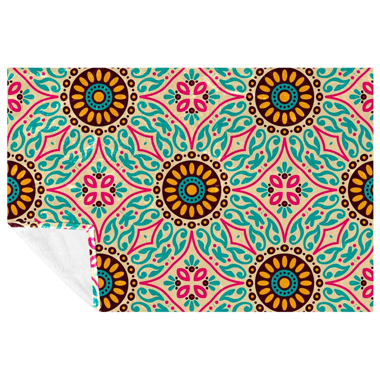 Plaid chaud mandala anti-courants d'air pour lit et canapé froid 150x100cm