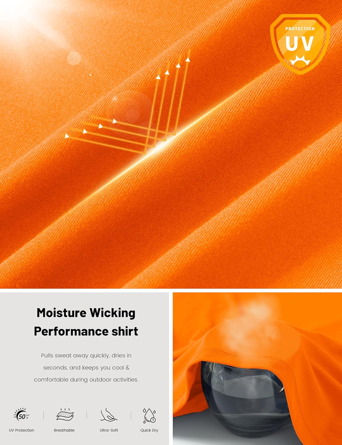 MAGCOMSEN Men's UPF 50+ Sun Protection Shirts Long Sleeve Quick Dry UV SPF Rash Guard Fishing Running Swim Athletic - Image 5