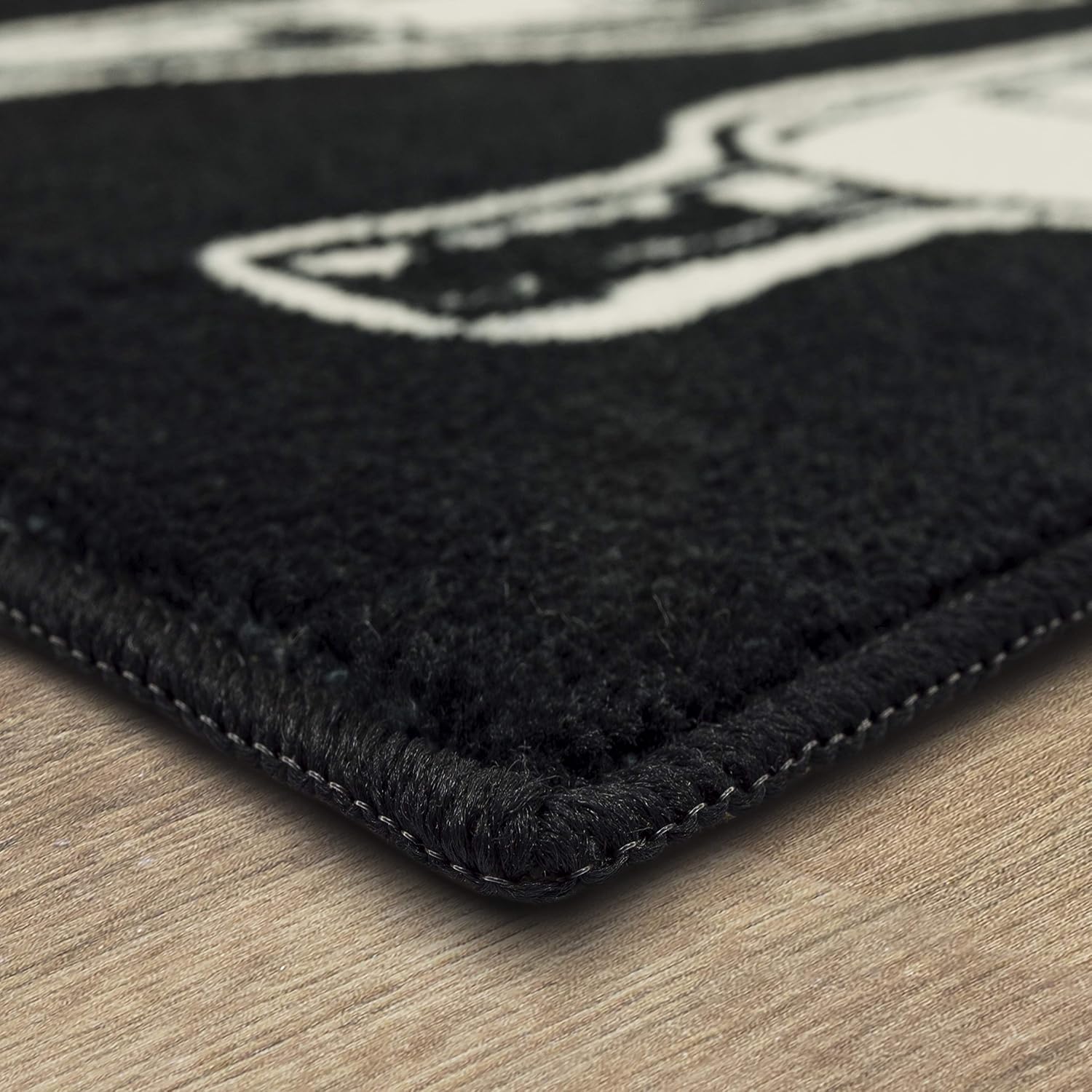 Mohawk Home Machine Washable Printed Novelty Kitchen Rug, Colorless Bottles Black (1' 6" x 2' 6")