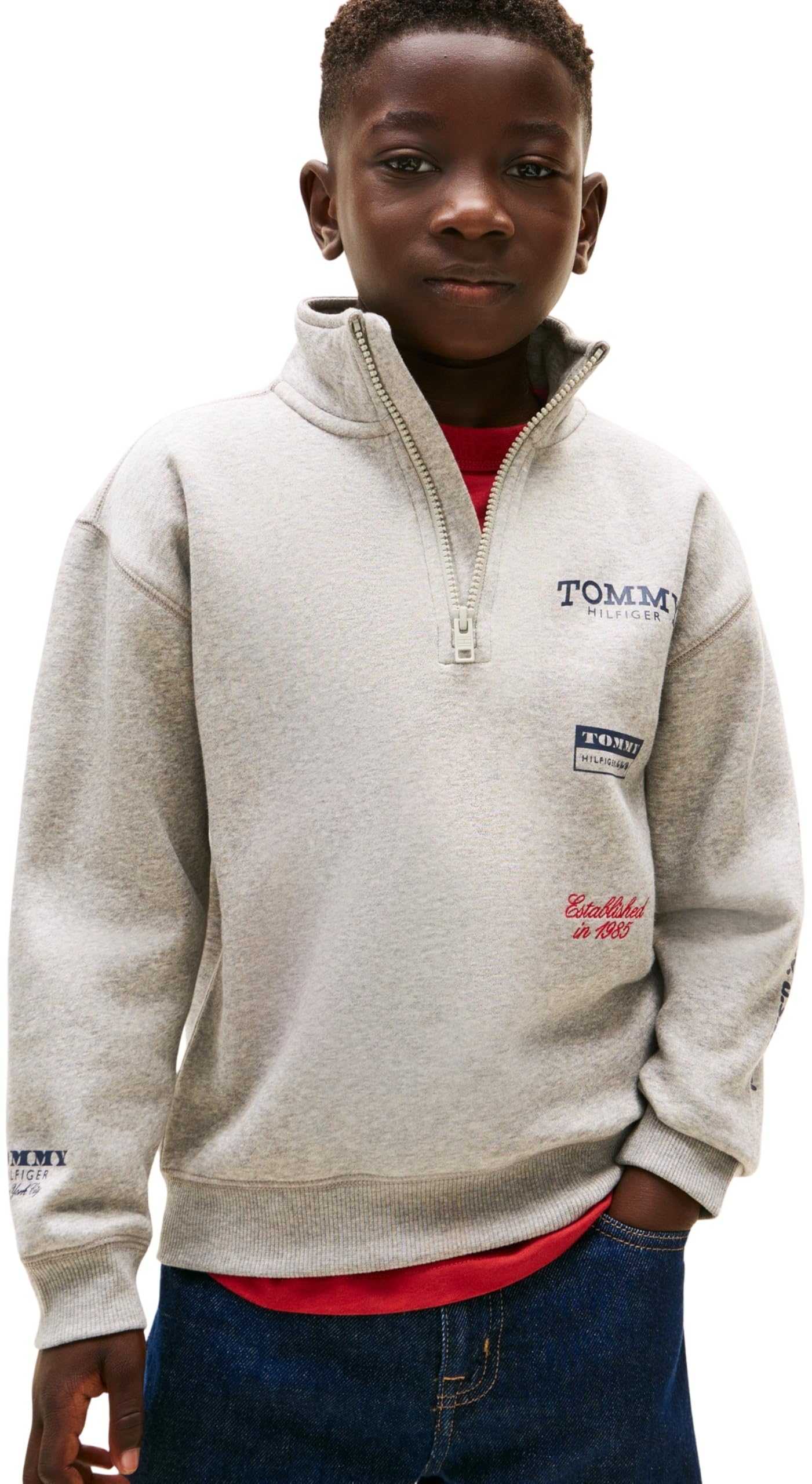 Tommy Hilfiger Multi Print Half Zip Sweatshirt Kb0kb10336 Sudadera con Cremallera Niños