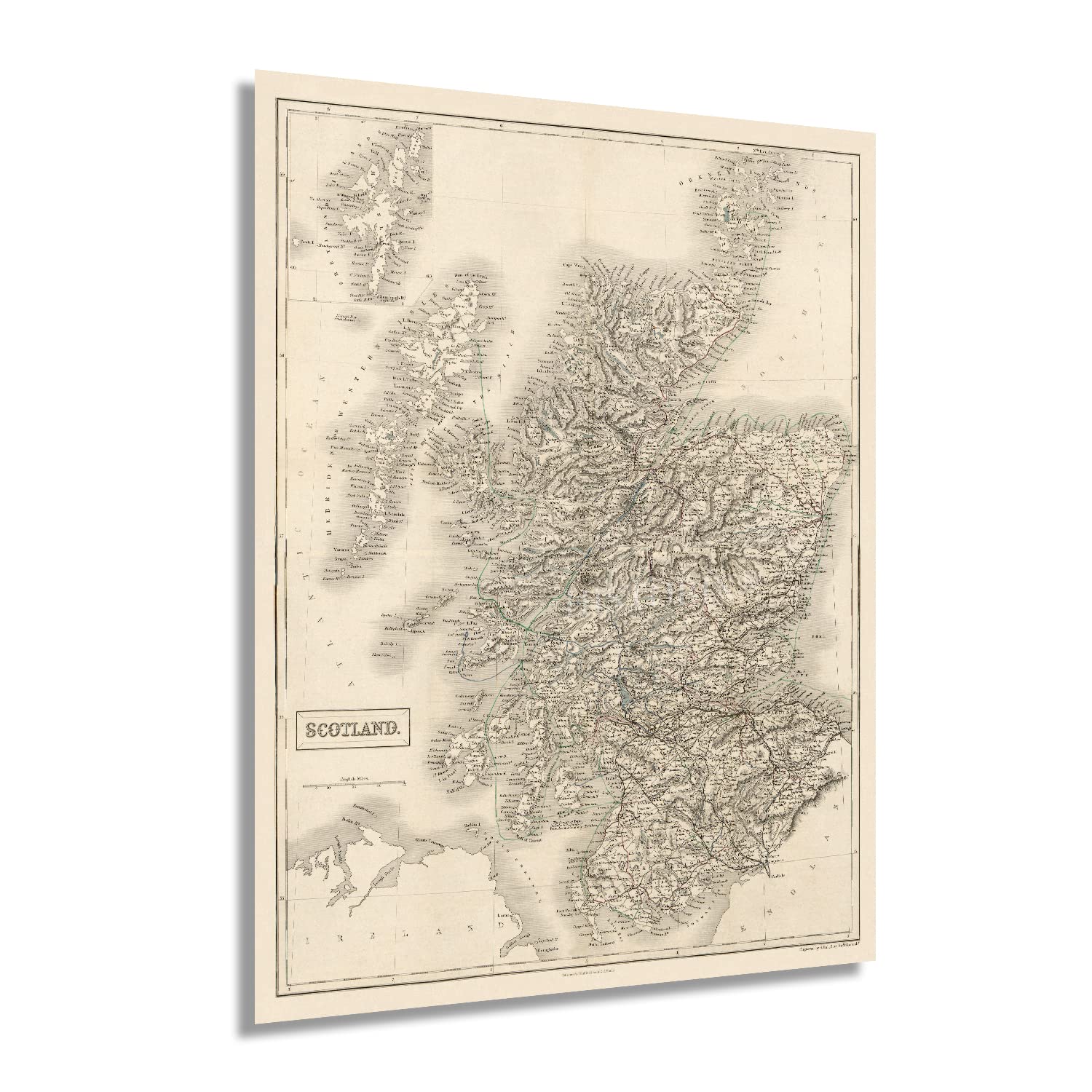 Buy HISTORIX Vintage 1855 of Scotland 18x24 Inch Vintage Scotland Historic of Edinburgh