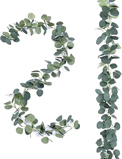 Tdas Artificial Eucalyptus Garland Plant Leaves Hanging Flower Home Décor Faux Silk Leaf Silver Dollar Vines Handmade Gree... Price In India
