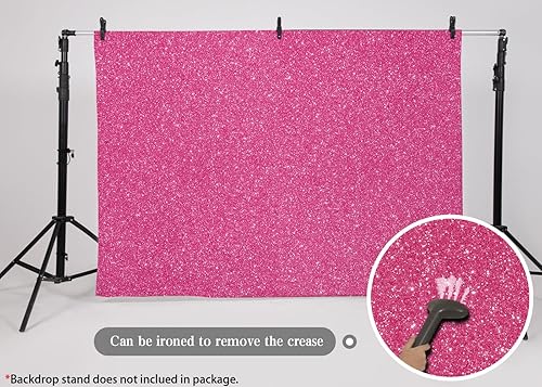 Miniatura 4 de Ladvis Telón de fondo rosa abstracto rosa intenso de 82.7 x 59 pulgadas, para fotografía de cumpleaños para niñas, decoración de fiesta de noche,