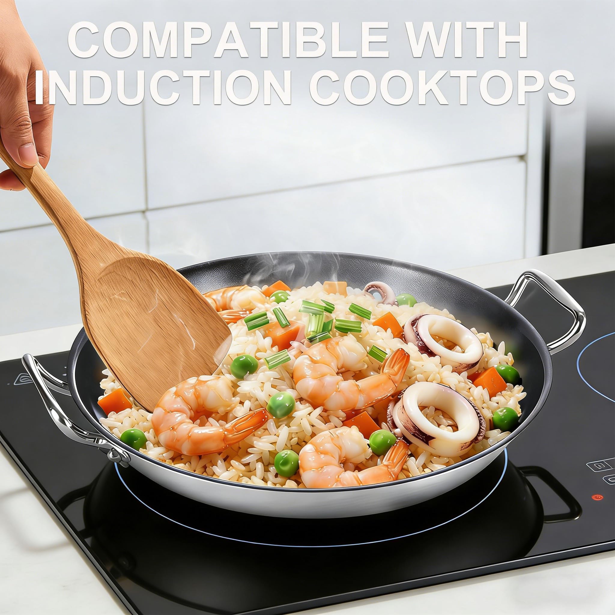 LOLYKITCH Paella Pan - 16 Inch Nonstick -9