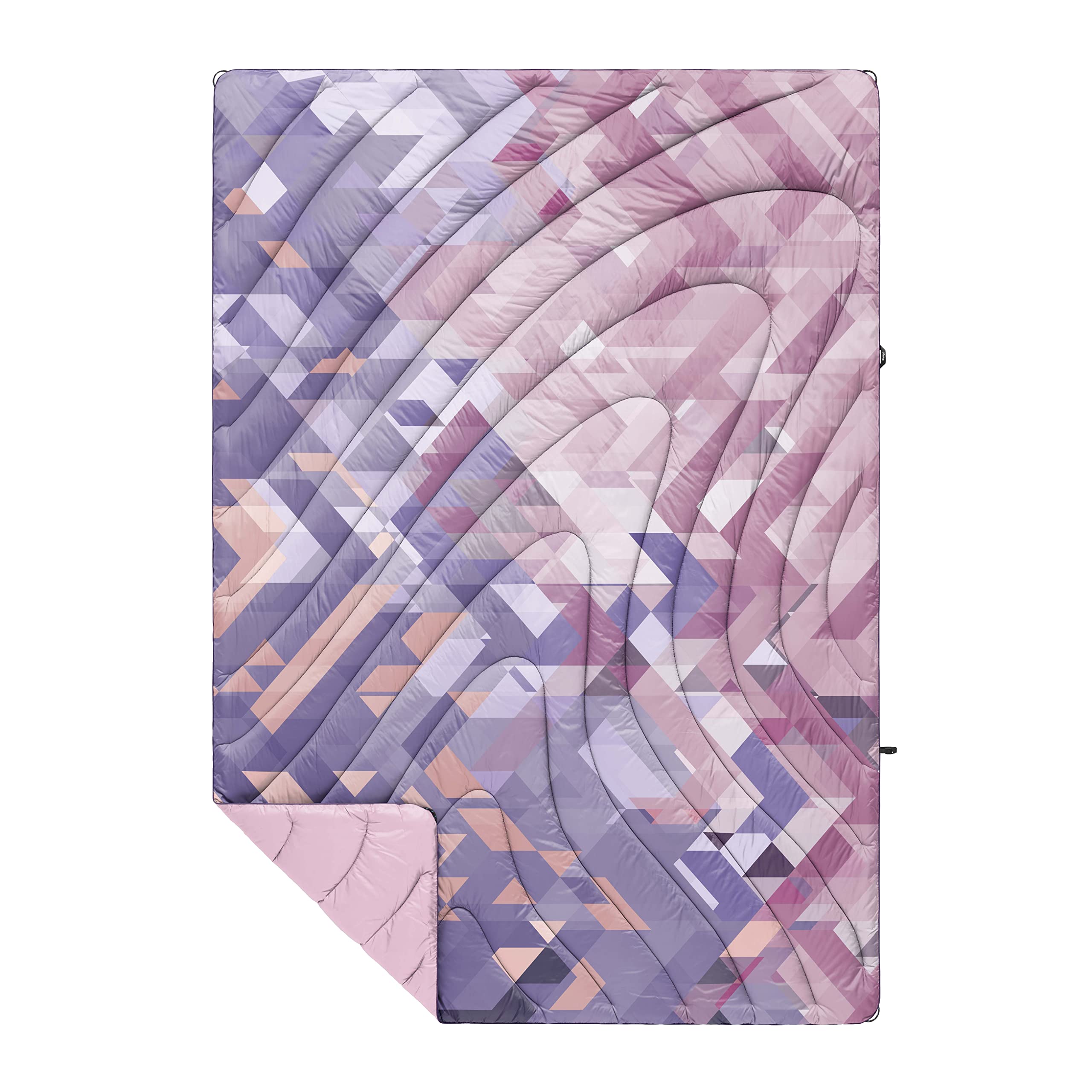 Rumpl Oryginalny koc puchaty – ciepły, wodoodporny koc kempingowy ze 100% izolacją syntetyczną z recyklingu, 132 x 190 cm, oryginalny puffy V1, Geo Rose