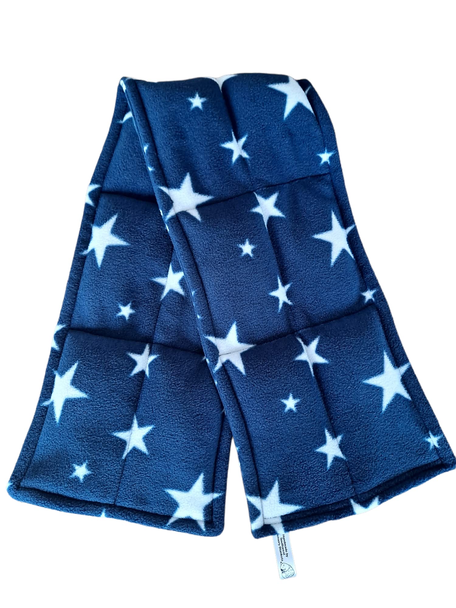 Childs weighted shoulder wrap 800g. Blue star fleece.