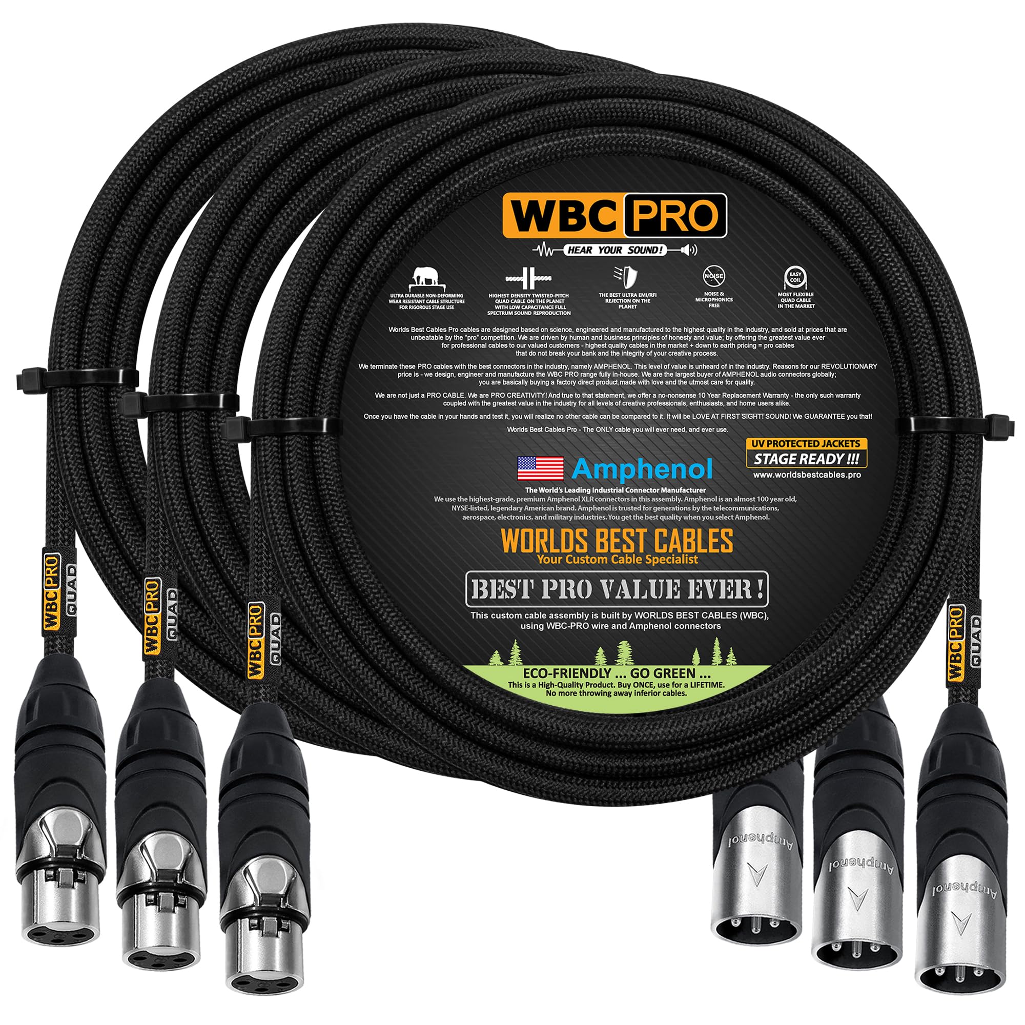 WORLDS BEST CABLES 3 Units, 3 Meter