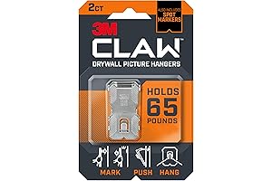 3M Picture Hanger Claw Drywall Hooks for Damage-Free Hanging,Silver Finish