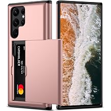 حافظة Nvollnoe لهاتف Samsung S23 Ultra مع حامل بطاقات 5G 6.8 بوصة، حماية رفيعة مزدوجة الطبقة وشديدة التحمل لهاتف Galaxy S23 Ultra Case، حافظة محفظة بفتحة بطاقة مخفية لهاتف Samsung S23 UltraRose Gold