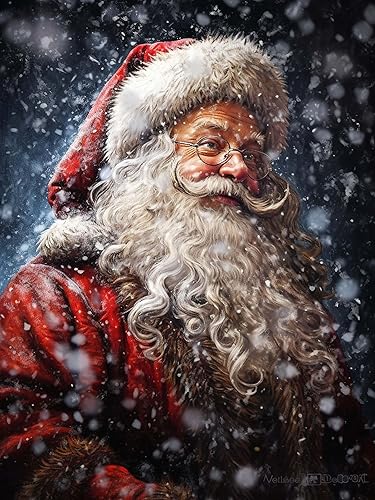 VAIIEYO Kits de arte de diamantes para adultos, Papá Noel, kit de arte de diamantes 5D para principiantes, Navidad, pintura de bricolaje con