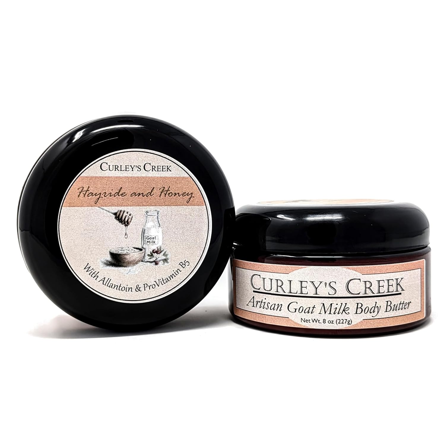 Curley's Creek Goat Milk Body Butter | Handmade Natural Skincare | Hayride & Honey | 8 Ounce | Allantoin & ProVitamin B5