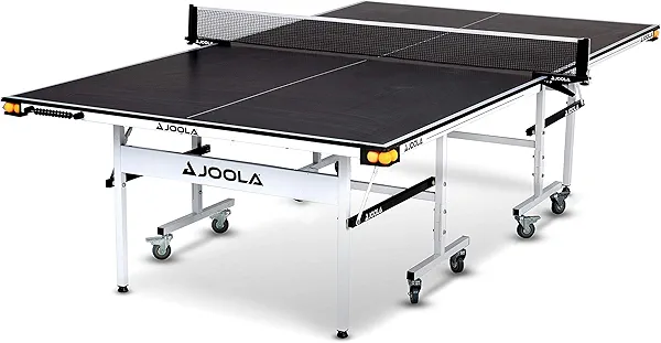 JOOLA Rally TL Professional MDF Indoor Ping Pong Table w/ Quick Clamp Table Tennis Net & Post Set - 10 Minute Easy Assembly - Corner Ball Holders - Tournament Quality - Includes Playback Mode