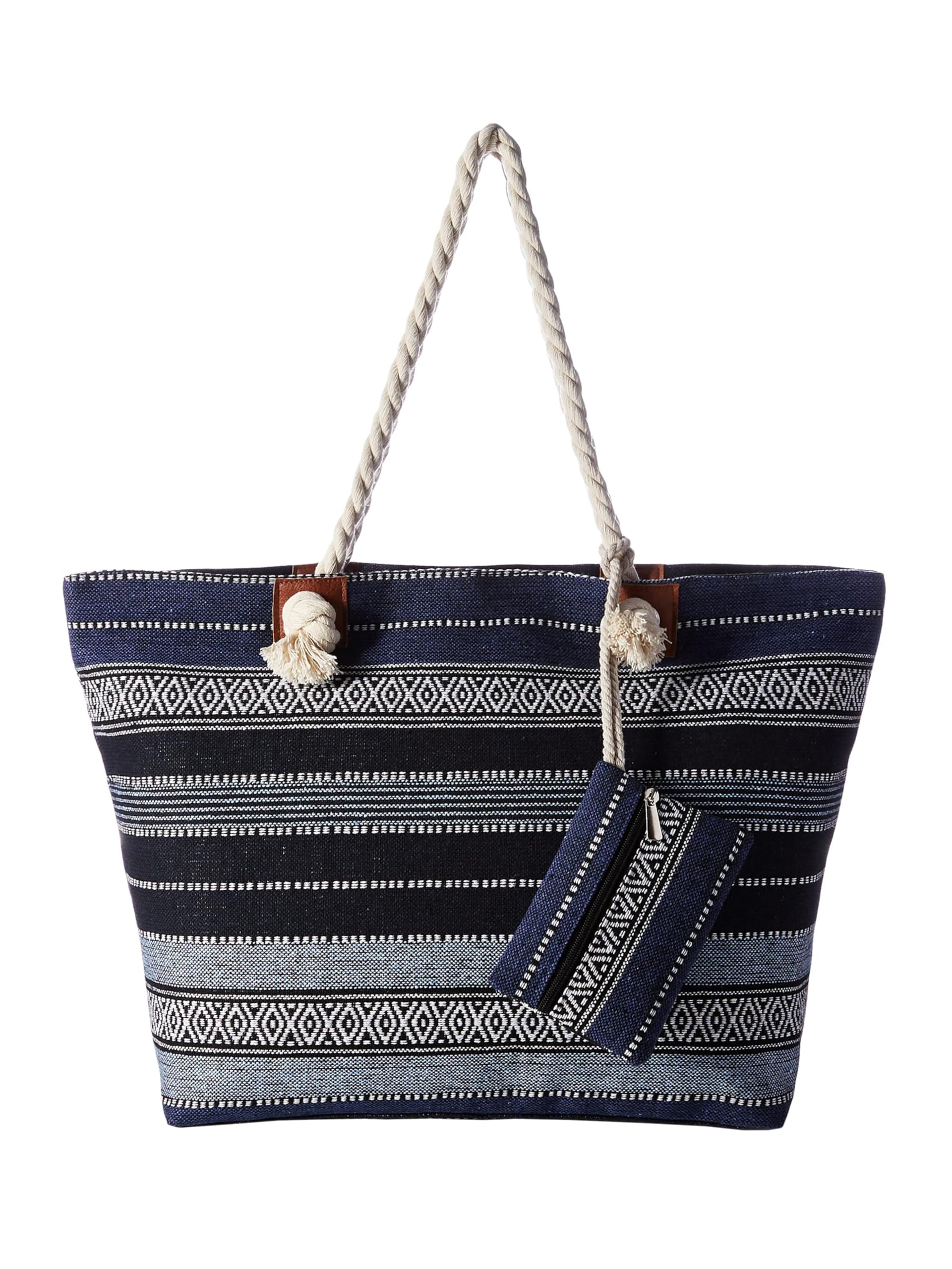 DonDon große Strandtasche XXL mit Reißverschluss - Umhängetasche Damen - große Badetasche für Urlaub vielseitige Shopper Tasche Damen für Strand Urlaub Must Haves Beach bag - Baltic Dream