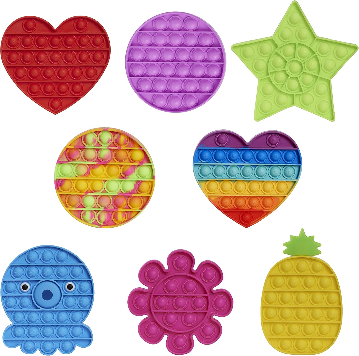 Just Play Sensory Toys Pop Em's Assortment, 48 Pieces, Button Sensory Toys for Kids and Adults, Anxiety and Stress Relief Toys
