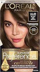 L'Oreal Paris Preferência superior que desafia o desbotamento + brilho permanente, UL61 castanho acinzentado ultra claro, pacote com 1, tintura de cabelo