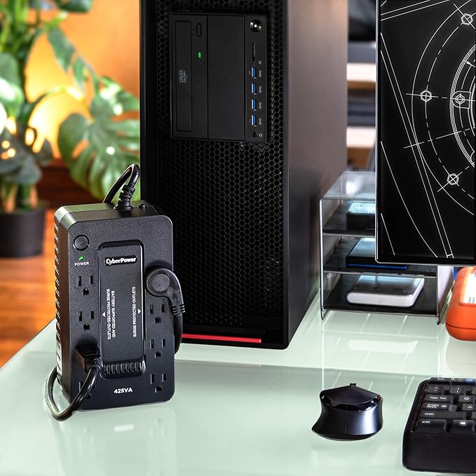 CyberPower ST425 UPS Standby 425VA 8 Tomacorrientes Compacto miniatura 6