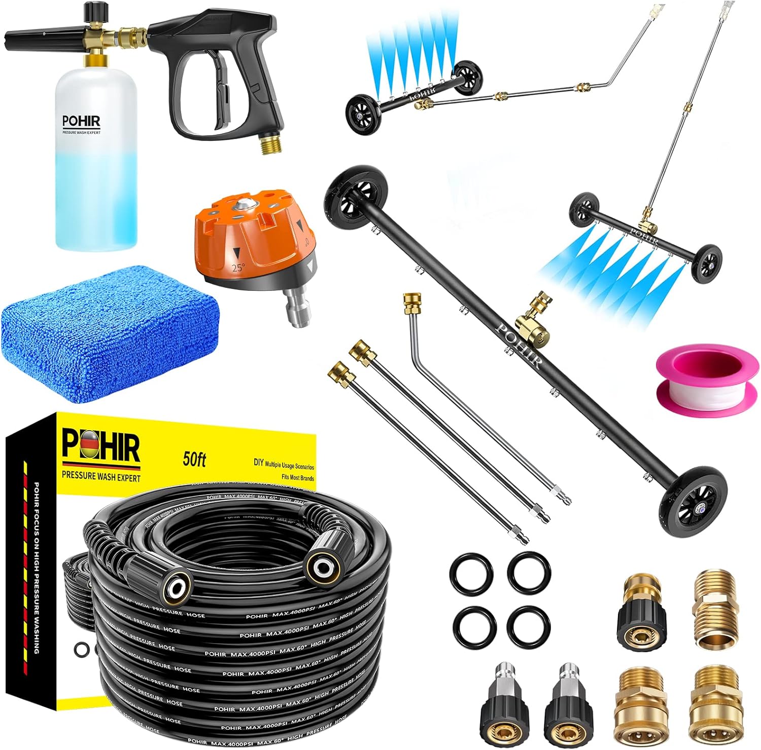 4 in 1 Adjustable Pressure Washer Nozzle Tip, Pressure