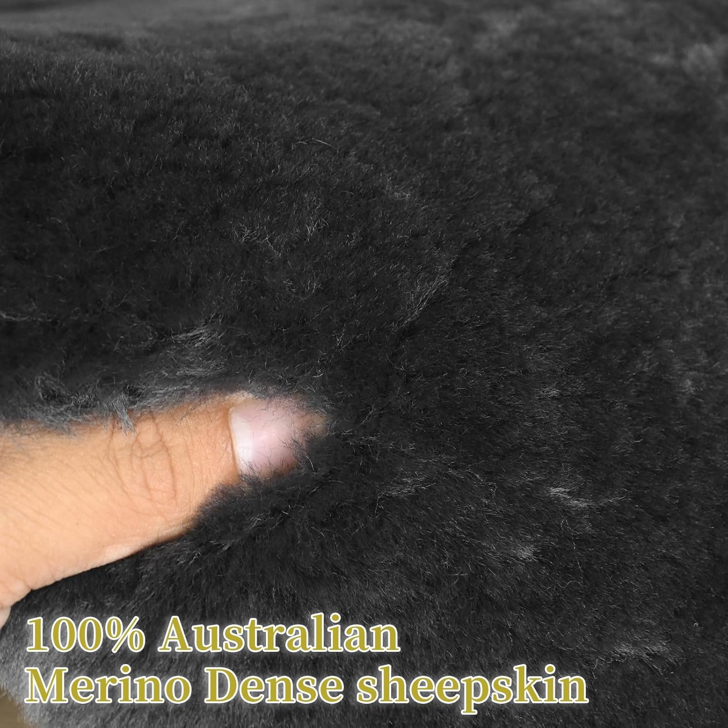 AEGIS Cover Luxury Australian Sheepskin Semi-Custom Seat Cover Vested Interior for Most Cars, Suvs, Trucks, Sedans, Aircraft and Sports Cars (Black)