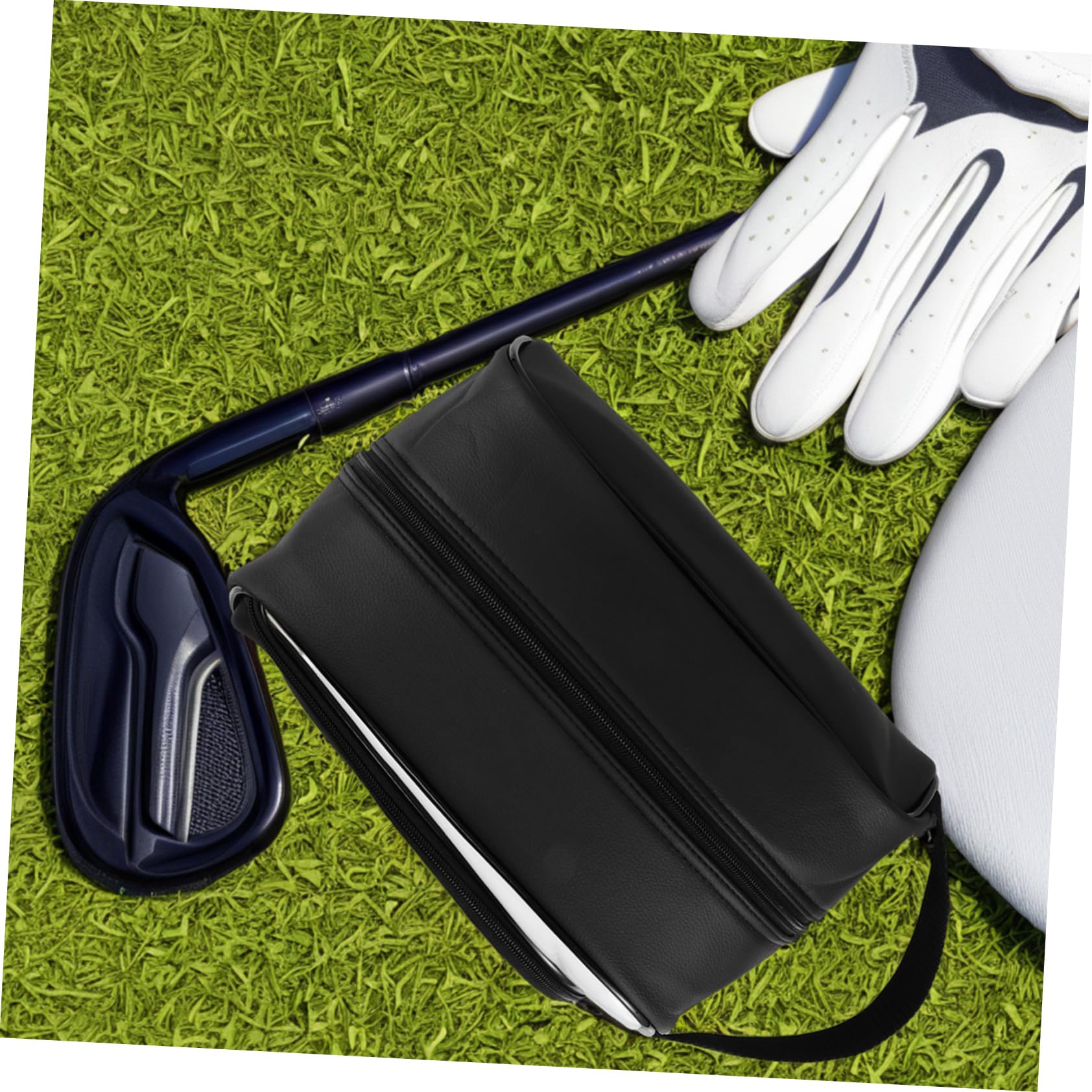 Weiße Golfschuhbeutel aus Pu, Staubdicht für Outdoor Sportschuhe | Zuhause und Reise, Griffiger Trageeinsatz, Vielseitige Aufbewahrung für Golf und Trainingsschuhe