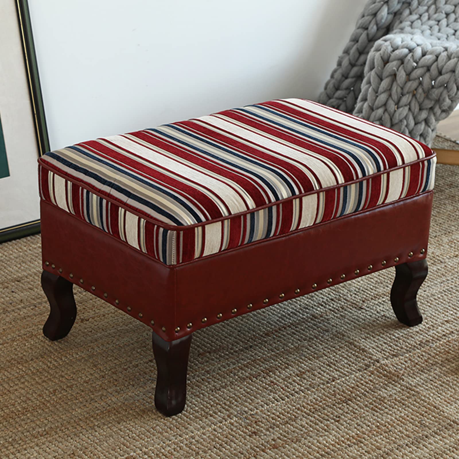 Banc de bout de lit confortable en bois et velours 100cm - Repose-pieds ottoman pour la maison