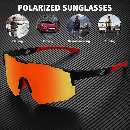 Miniatura 6 de STORYCOAST Lentes de sol deportivos polarizados para hombres y mujeres, para conducir, pesca, ciclismo, bicicleta de montaña, protección UV400