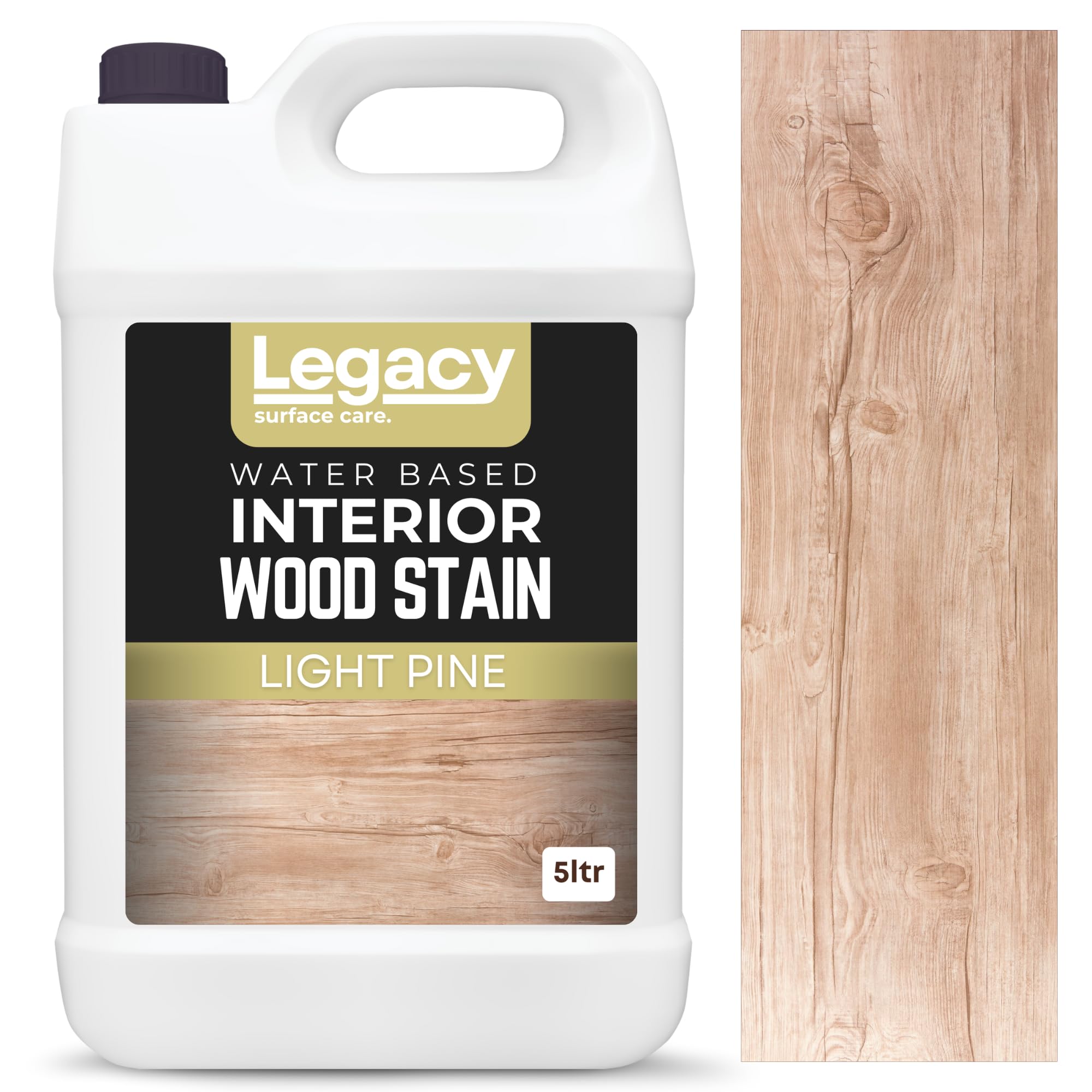 Mifica Light Pine Legacy Surface Care Water Based Wood Stain (Gold Oak) – Fast Drying, Non-Toxic, Easy To Apply Wood Paint & Varnish For Indoor & Outdoor Furniture, Floors & Decking (, 5Ltr)