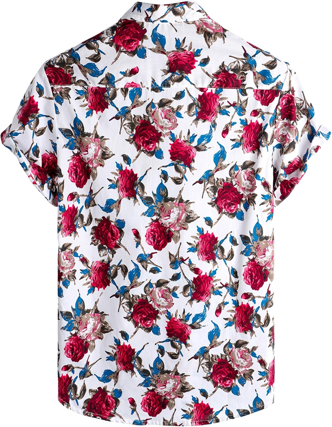 VATPAVE Mens 100% Cotton Hawaiian Shirts Floral Short Sleeve Button Down Shirts Summer Beach Shirts - Image 2