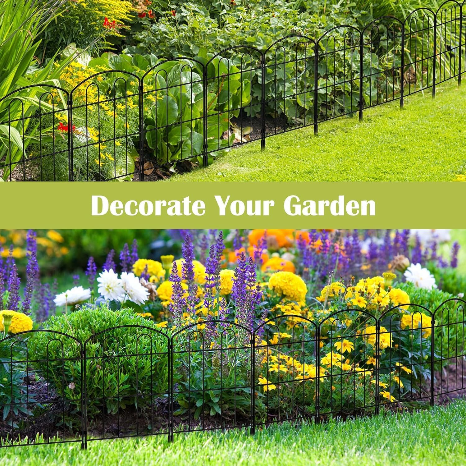 LIANTRAL 20 recinzioni decorative da giardino, barriera per animali, recinzione in filo metallico antiruggine, recinzione per scavare, recinzione per animali domestici, per cani, conigli all'aperto