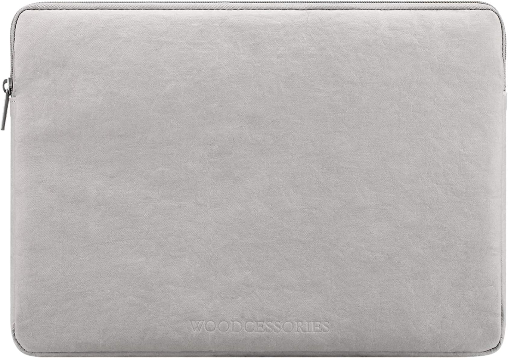 Woodcessories - Sustainable Laptop Sleeve Compatible with MacBook 15 - 16 inch case Grey - Made of Paper