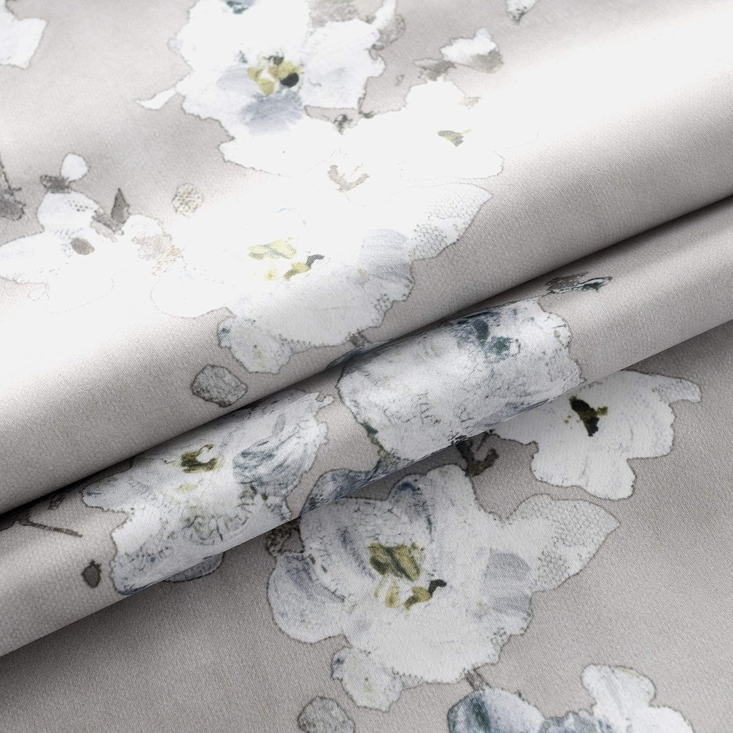 DriftAway Mackenzie Abstract Floral Pattern Window Treatment Valance Rod Pocket 50 Inch by 24 Inch Plus 2 Inch Header Blue Gray
