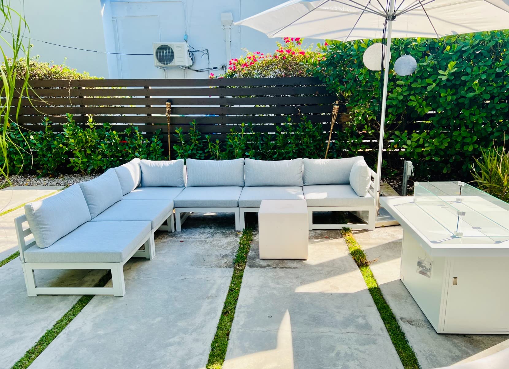 100/mo Finance NICESOUL® Aluminum Patio Furniture with Fire Pit