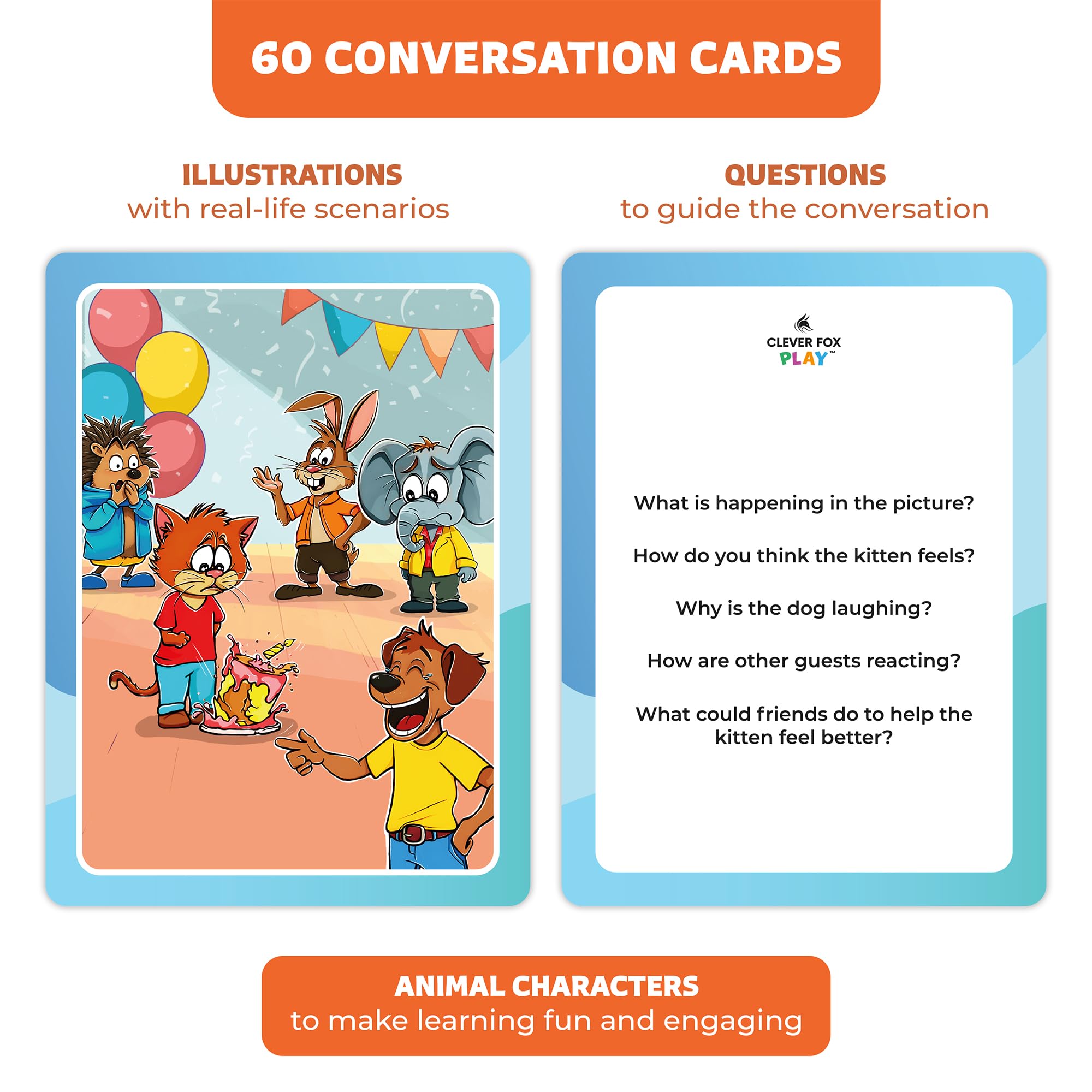 Who What Why Conversation Cards for Kids, Speech Therapy Materials, Ages 4+ | Educational game, social skills flash cards, emotional regulation tool, sequencing activity, therapy toy, learning resource