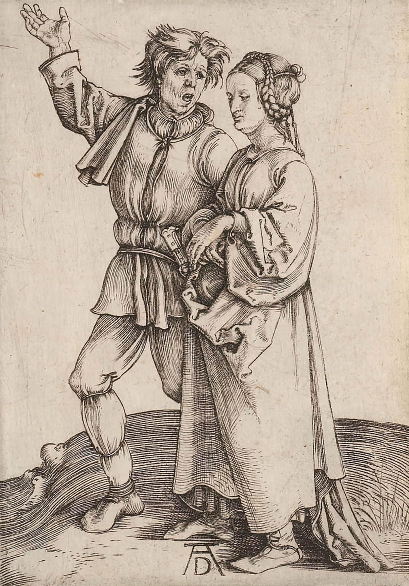 ARTXLXXBN Famous Prints Artwork Pictures Poster Painting Art the Rustic Couple the Peasant and His Wife by Albrecht Dürer Artwork Landscape Pictures for Home Decor 60x90cm