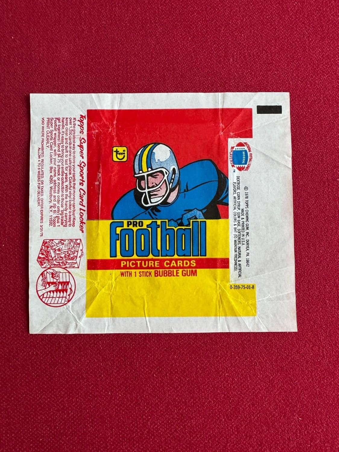 1978, Topps Football Trading Card Wrapper (Scarce/Vintage) - Unsigned Football Cards