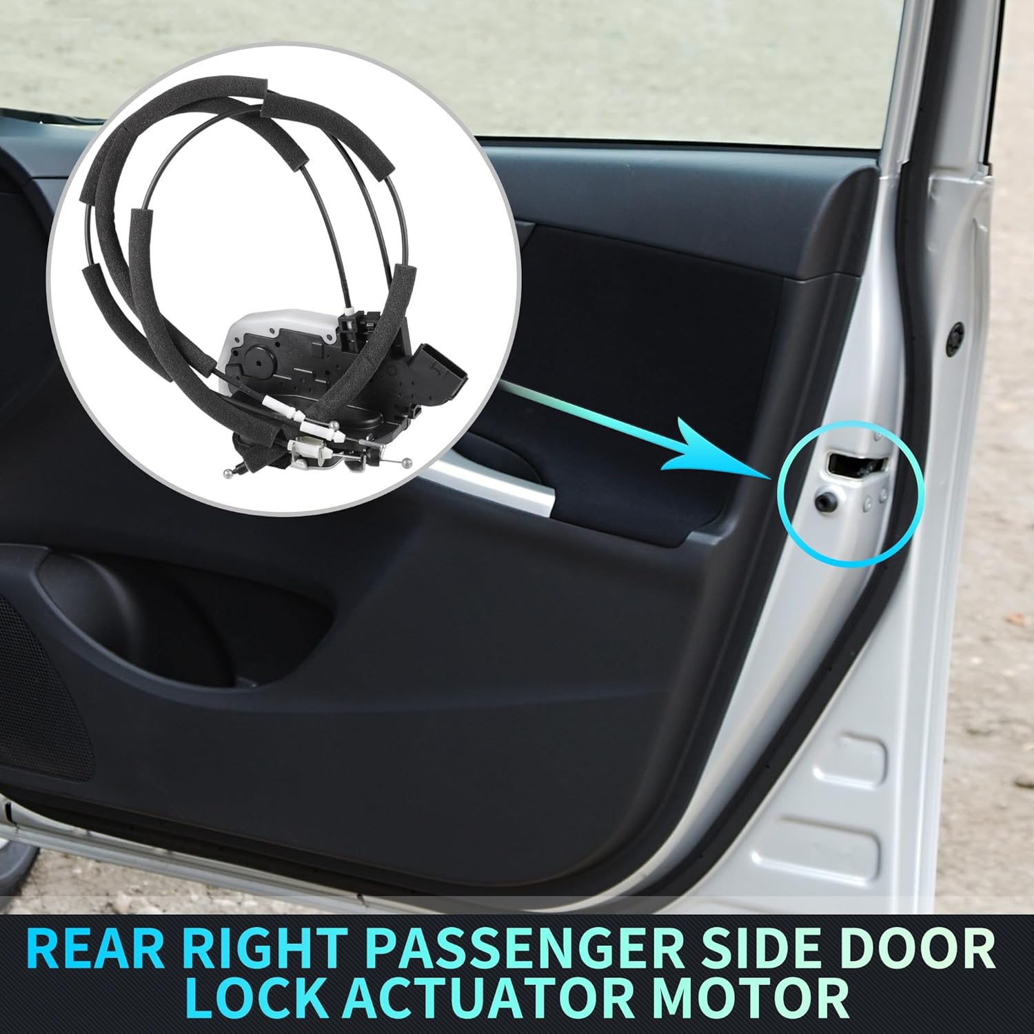 X AUTOHAUX Replacement Rear Right Passenger Side Power Door Lock Actuator Motor with Cable for Nissan Altima 2007-2012 Door Latch Actuator Assembly Replace No.82500ZX60A/82500JA00A Black