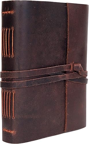 Miniatura 3 de C CUERO Diario de cuero vintage hecho a mano antiguo con borde de cubierta de papel, cuaderno de bocetos de cuero, cuaderno de sombras para hombres