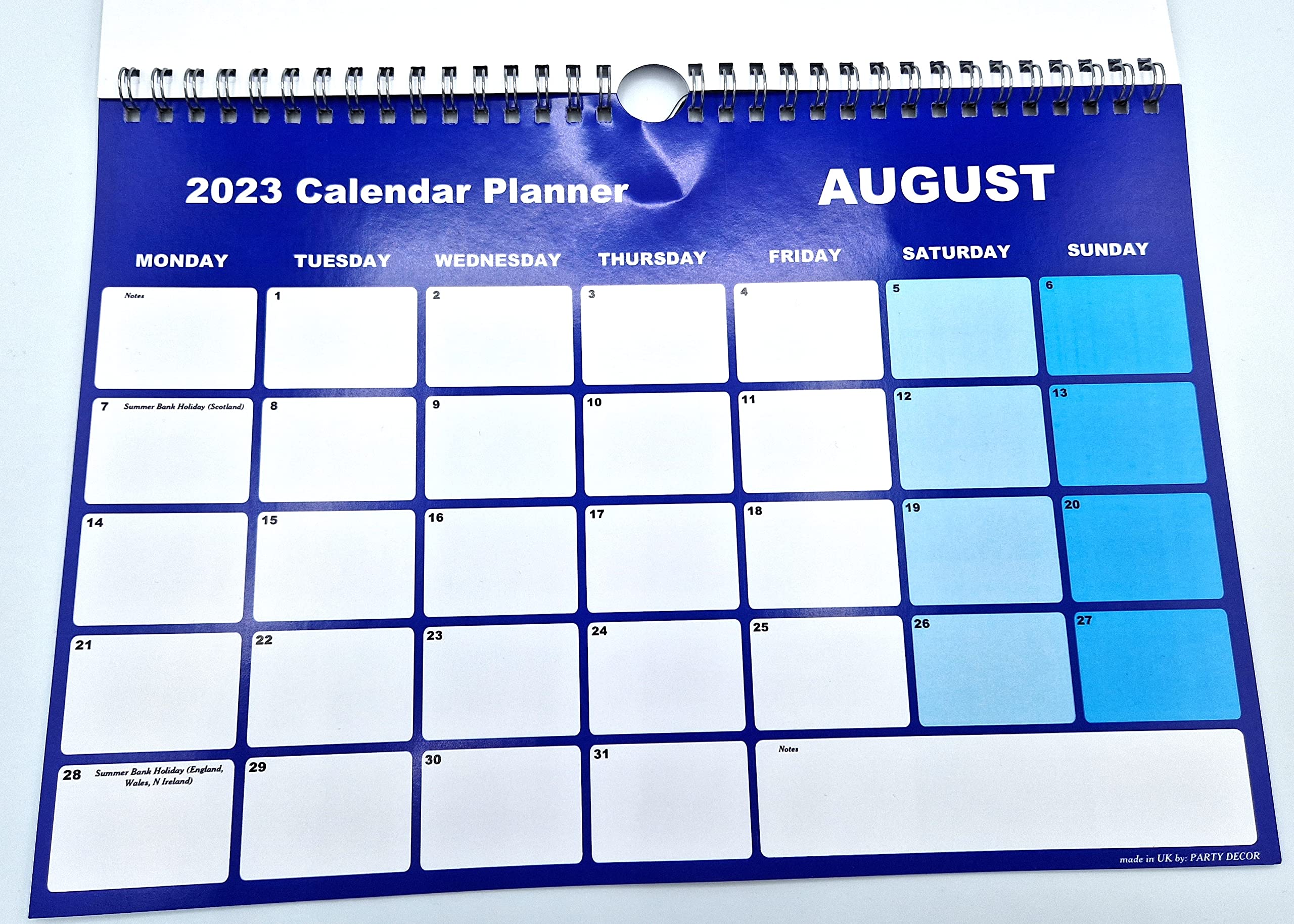 A4 Size Wire Bound Blue Mid Year Calendar 2023-2024, Month to View, Great for the Home Office, Classroom or Work Place - Image 4